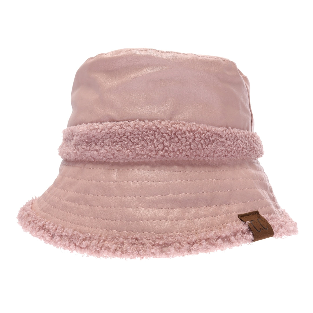 Soft Faux Leather Shearling C.C Bucket Hat BK3830