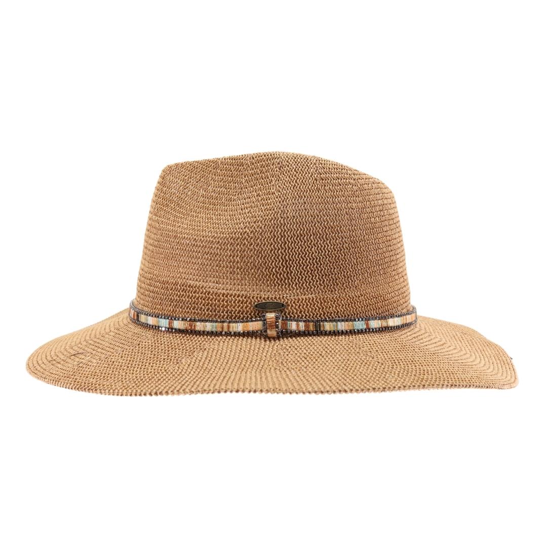 Knit Multi Thread Rhinestone Band Panama Hat KP014