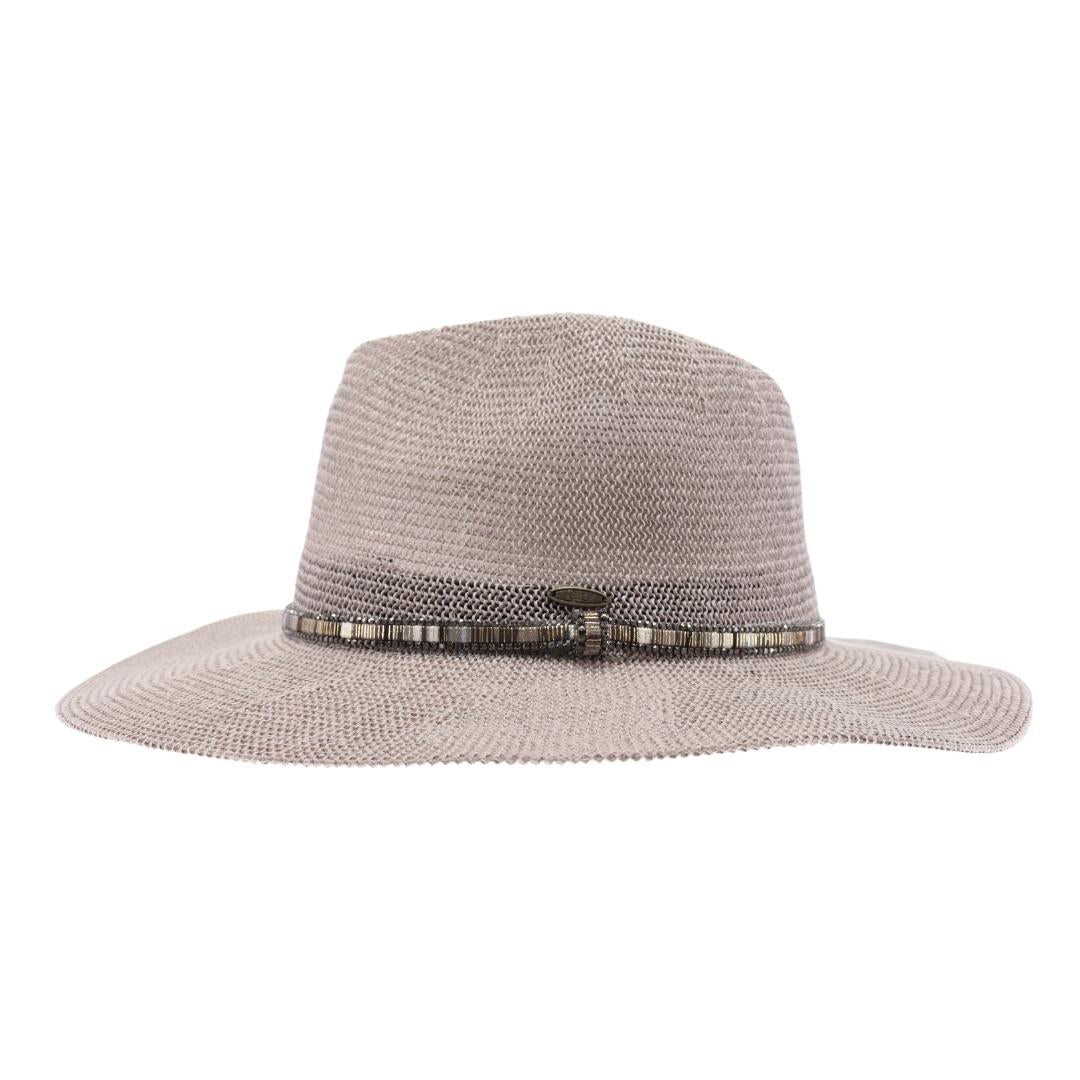 Knit Multi Thread Rhinestone Band Panama Hat KP014