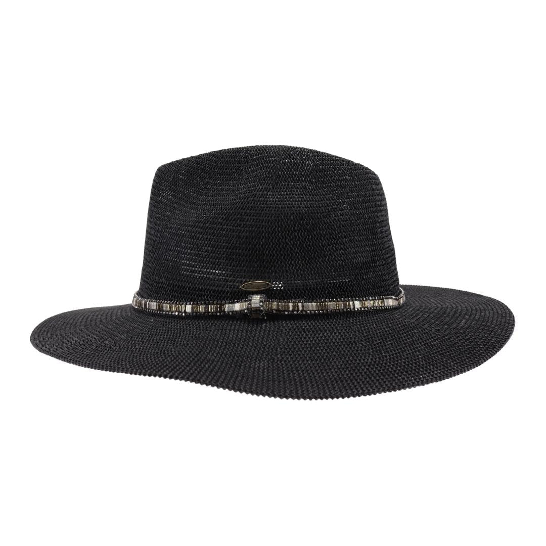 Knit Multi Thread Rhinestone Band Panama Hat KP014