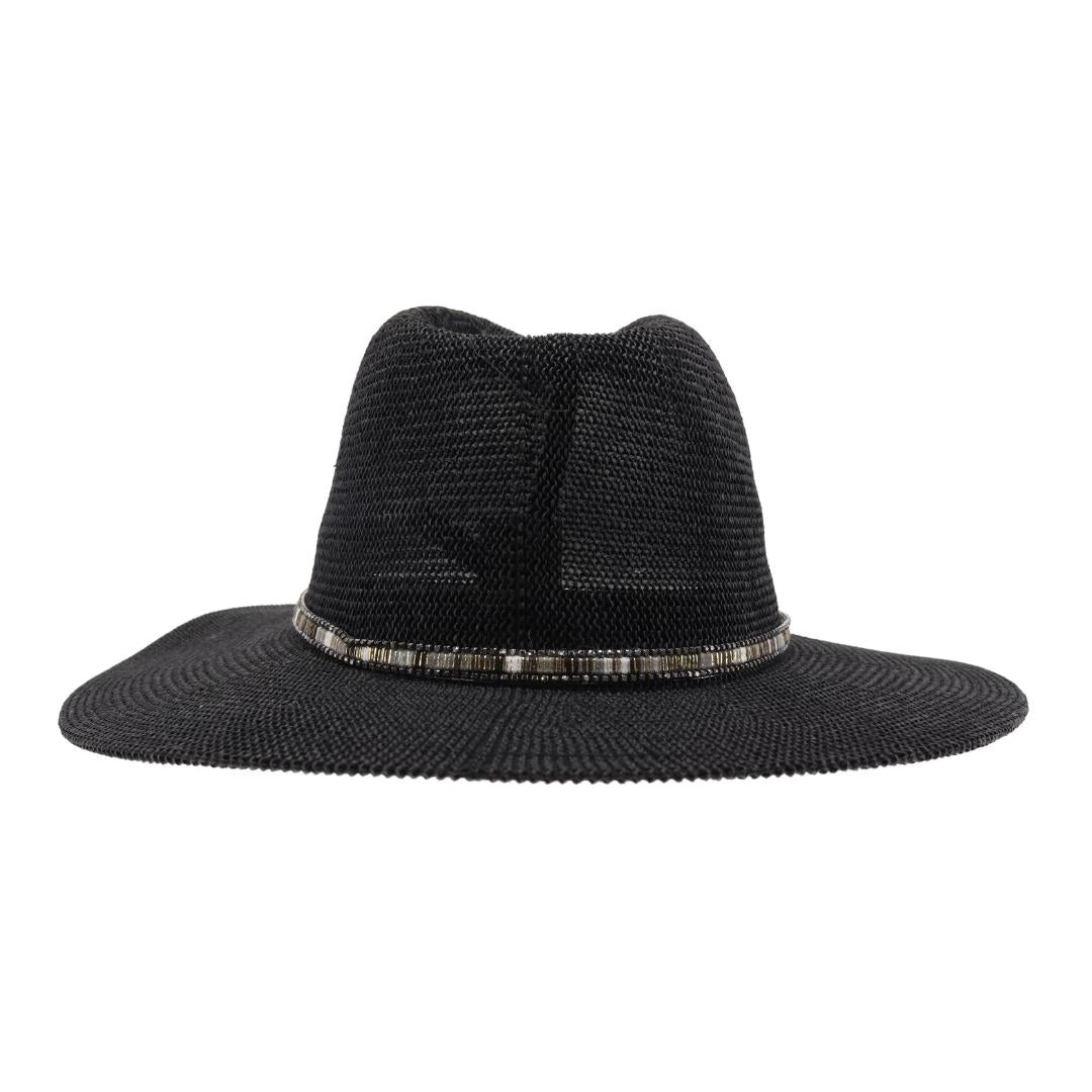 Knit Multi Thread Rhinestone Band Panama Hat KP014