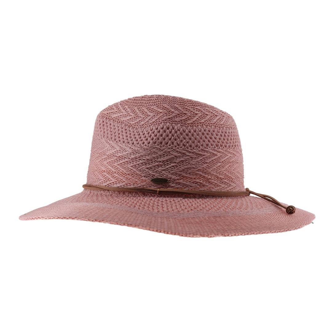 Knit Multi-Pattern C.C Panama Hat with Suede Cord KP015