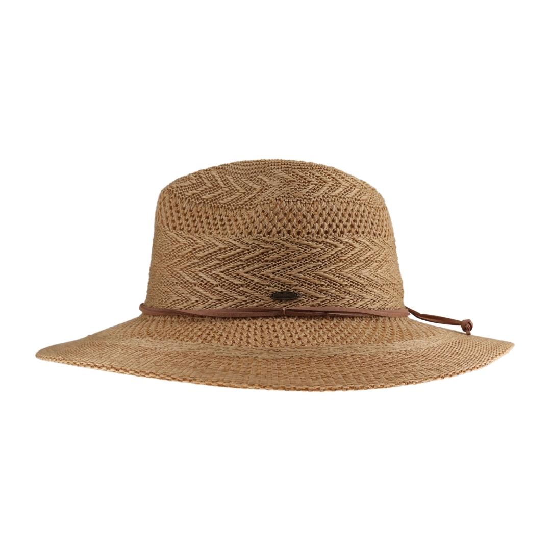 Knit Multi-Pattern C.C Panama Hat with Suede Cord KP015