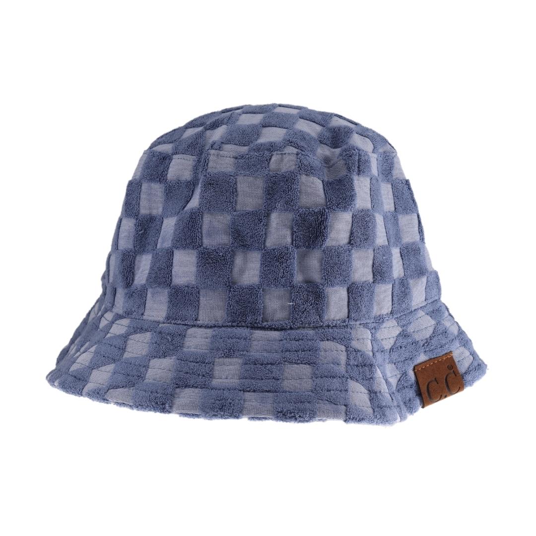 Checkered Pattern Terry Cloth C.C Bucket Hat KB004