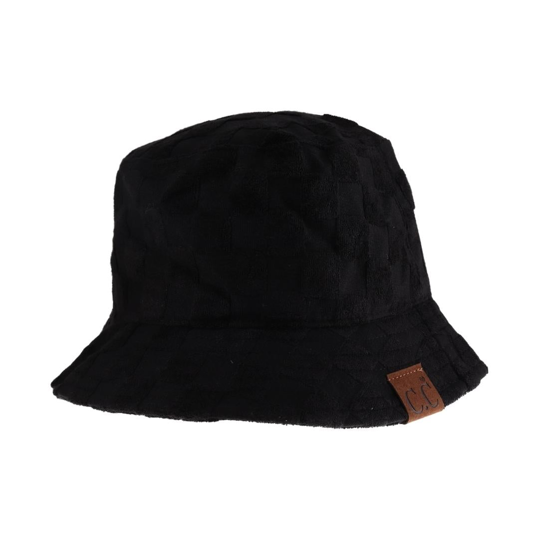 Checkered Pattern Terry Cloth C.C Bucket Hat KB004