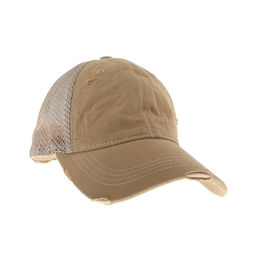 Solid Cotton C.C High Pony Ball Cap with Side Net Panels BT3906