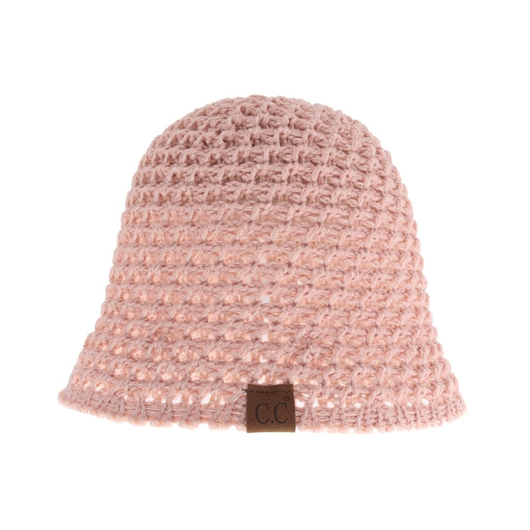 Chunky Open Weave Crochet C.C  Cloche Bucket Hat BK3934