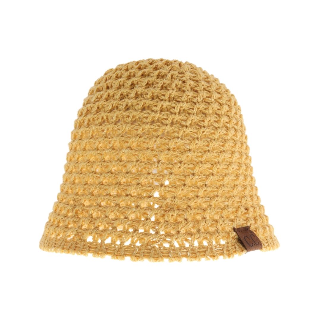 Chunky Open Weave Crochet C.C  Cloche Bucket Hat BK3934