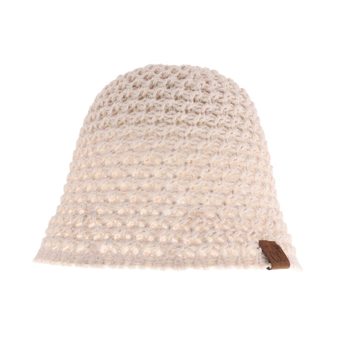 Chunky Open Weave Crochet C.C  Cloche Bucket Hat BK3934