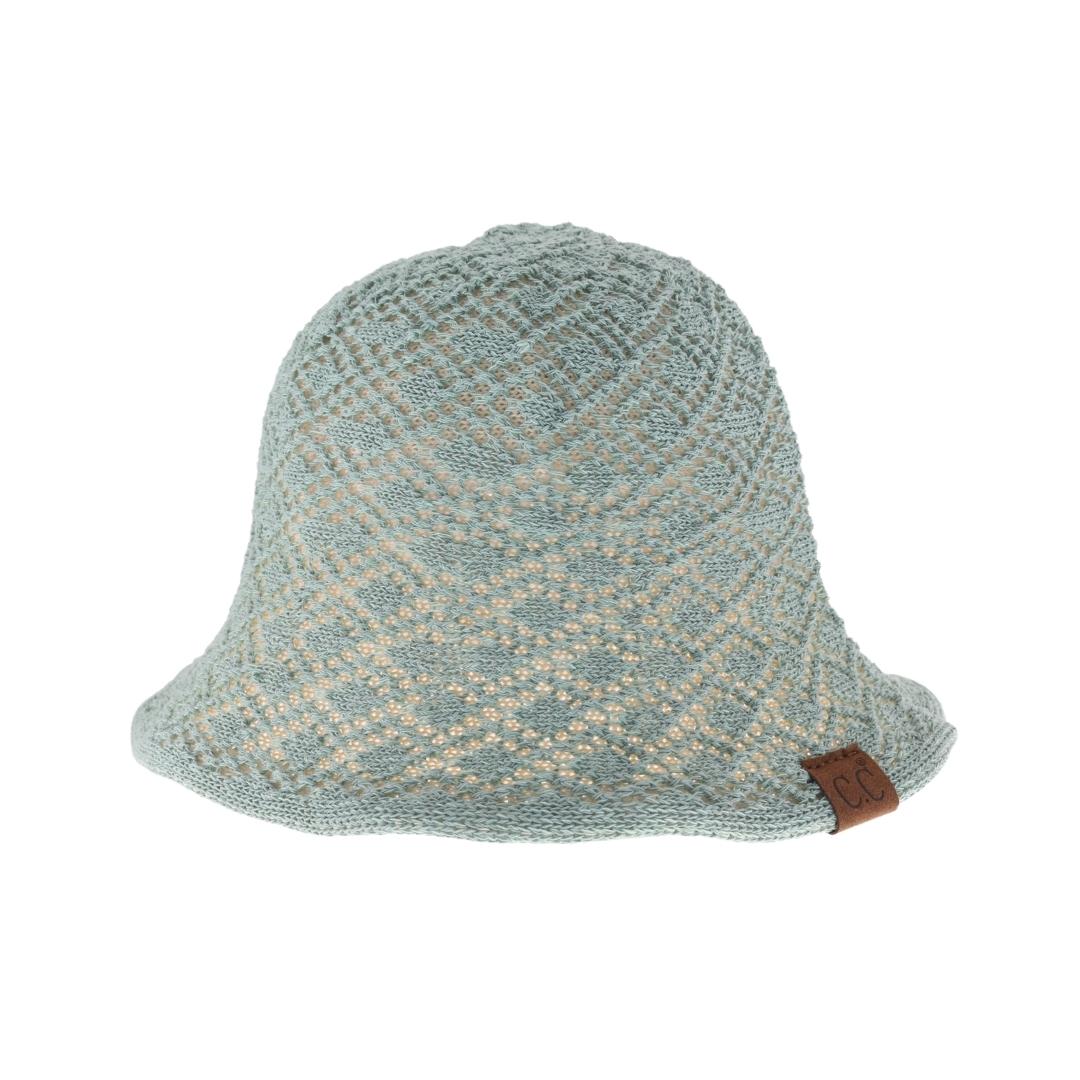 Diamond Lace Knitted Reversible C.C Cloche Bucket Hat BK3941