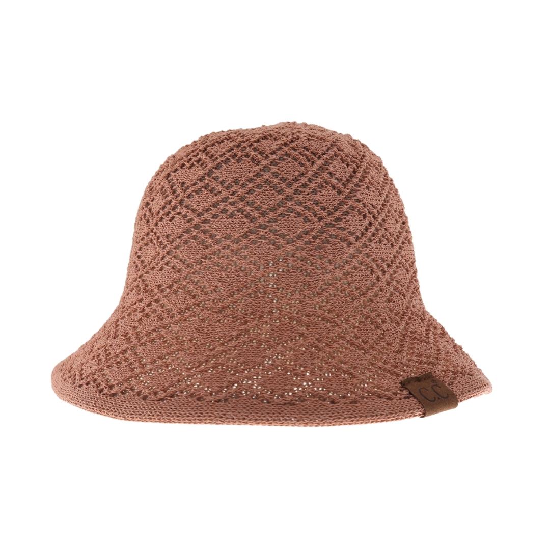 Diamond Lace Knitted Reversible C.C Cloche Bucket Hat BK3941