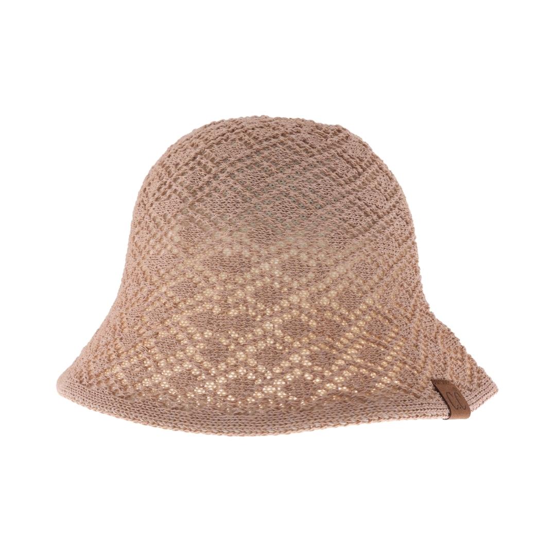 Diamond Lace Knitted Reversible C.C Cloche Bucket Hat BK3941