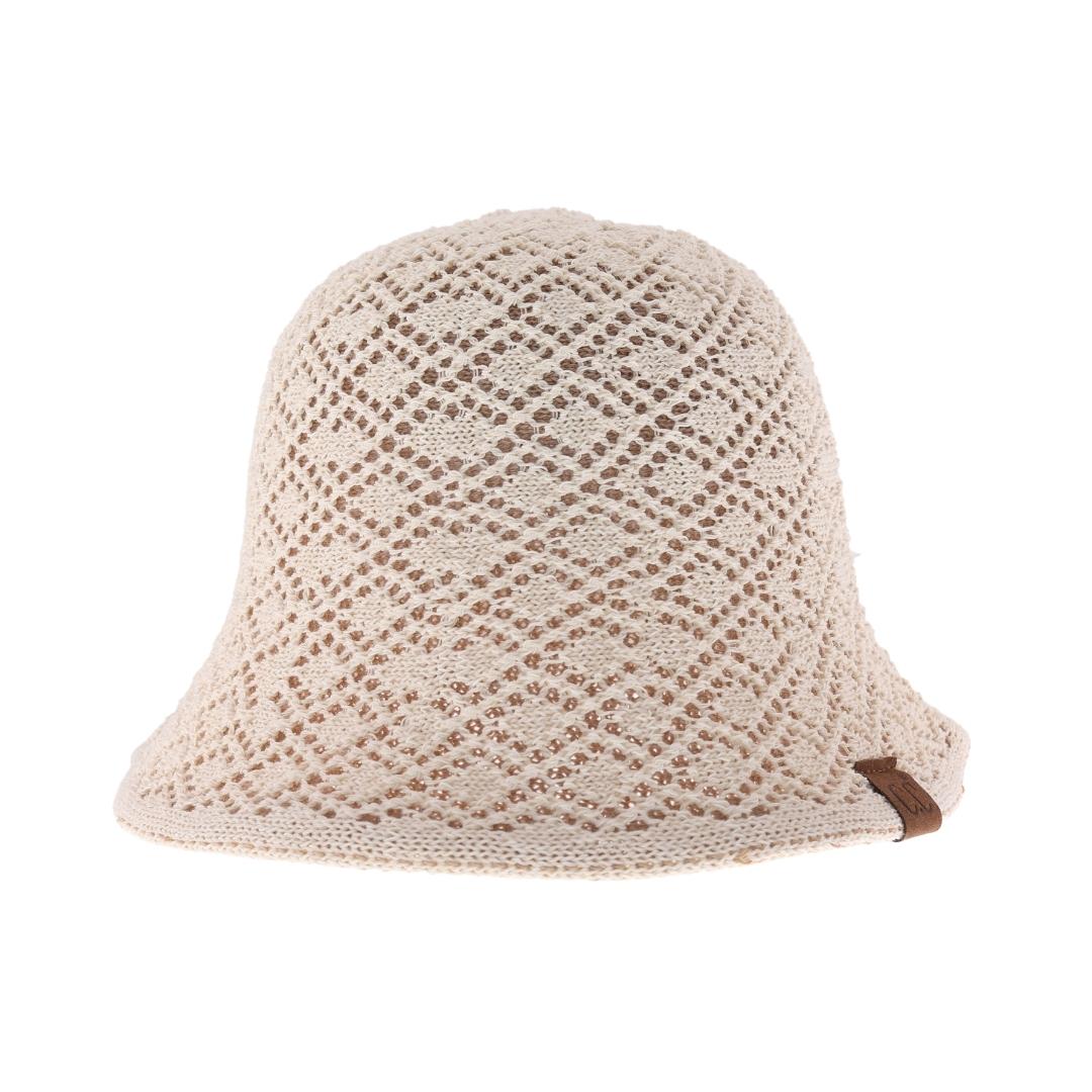 Diamond Lace Knitted Reversible C.C Cloche Bucket Hat BK3941