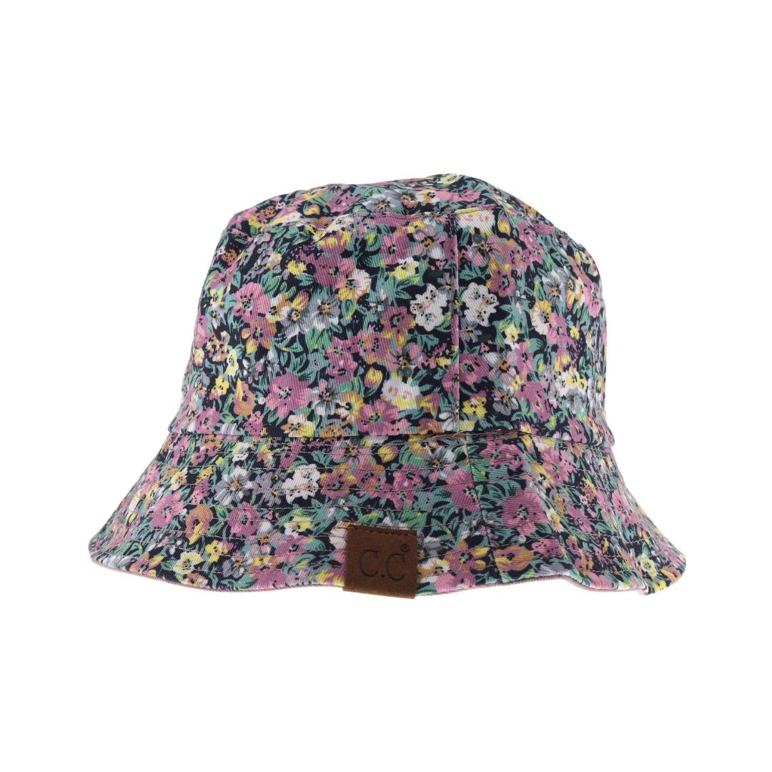 Tiny Floral Print Reversible C.C Bucket Hat BK3905