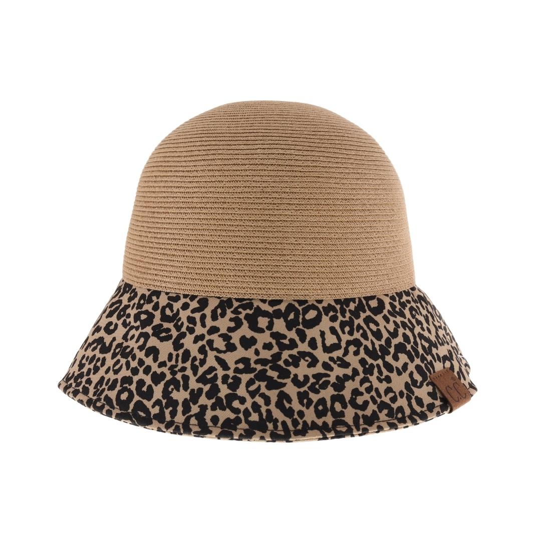 Baby Leopard Print Straw Cloche C.C Sun Hat ST3928