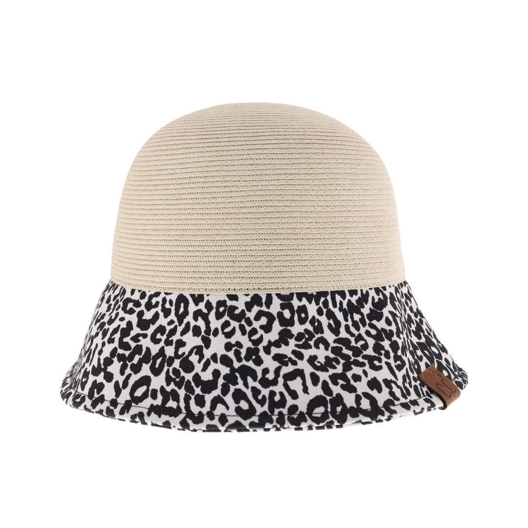 Baby Leopard Print Straw Cloche C.C Sun Hat ST3928