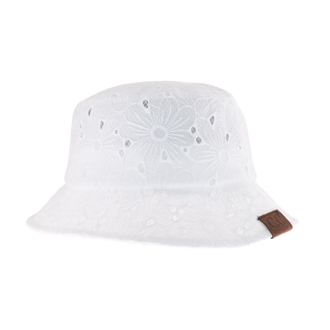 Embroidered Floral Cotton Eyelet C.C Bucket Hat BK1016