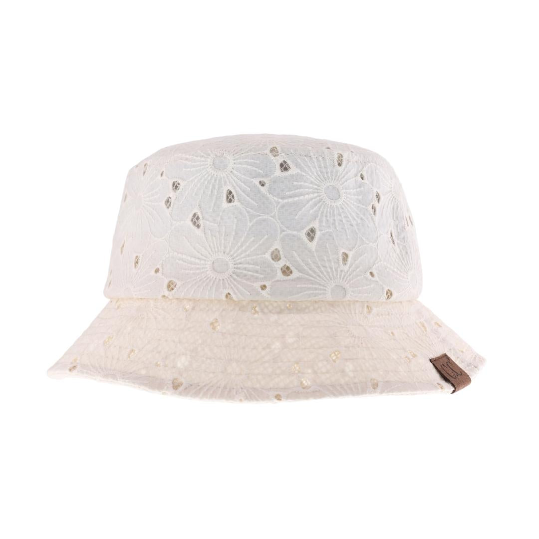 Embroidered Floral Cotton Eyelet C.C Bucket Hat BK1016