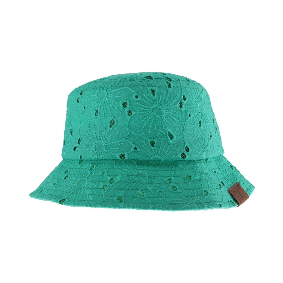 Embroidered Floral Cotton Eyelet C.C Bucket Hat BK1016