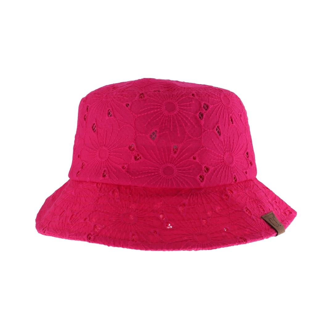 Embroidered Floral Cotton Eyelet C.C Bucket Hat BK1016