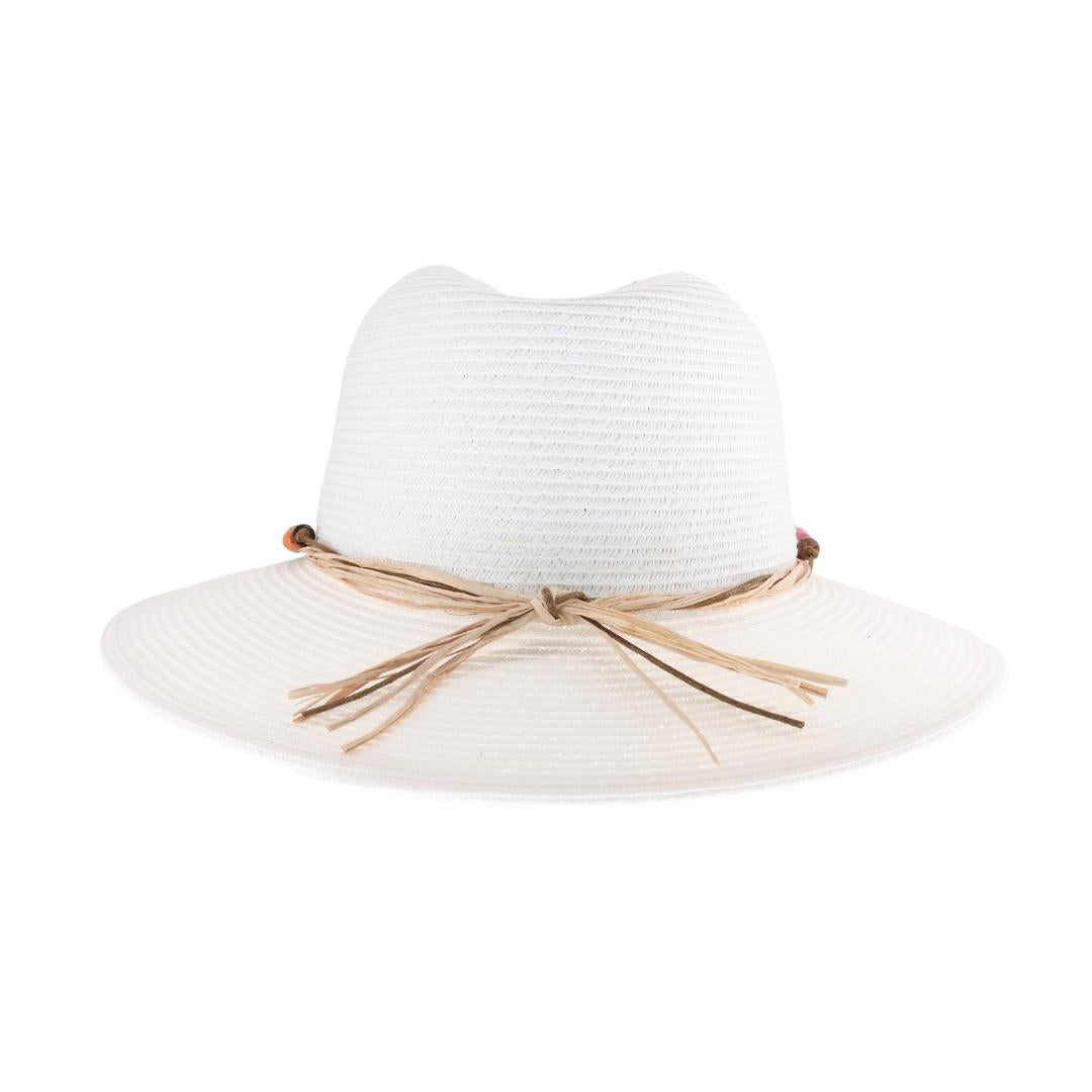 Multi Colored Trim Straw C.C Panama Hat ST1001