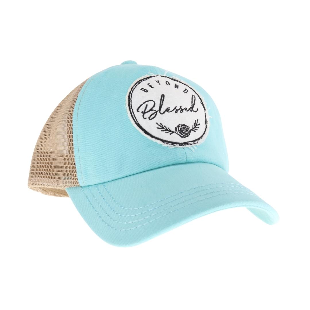 Embroidered Beyond Blessed Patch C.C High Pony Criss Cross Ball Cap MBT7001