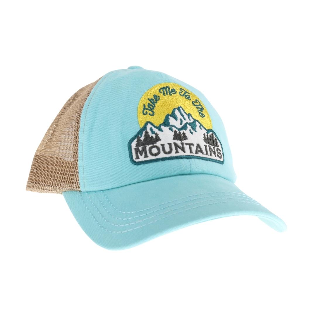 Embroidered Take Me To The Mountains Patch C.C High Pony Criss Cross Ball Cap MBT7003