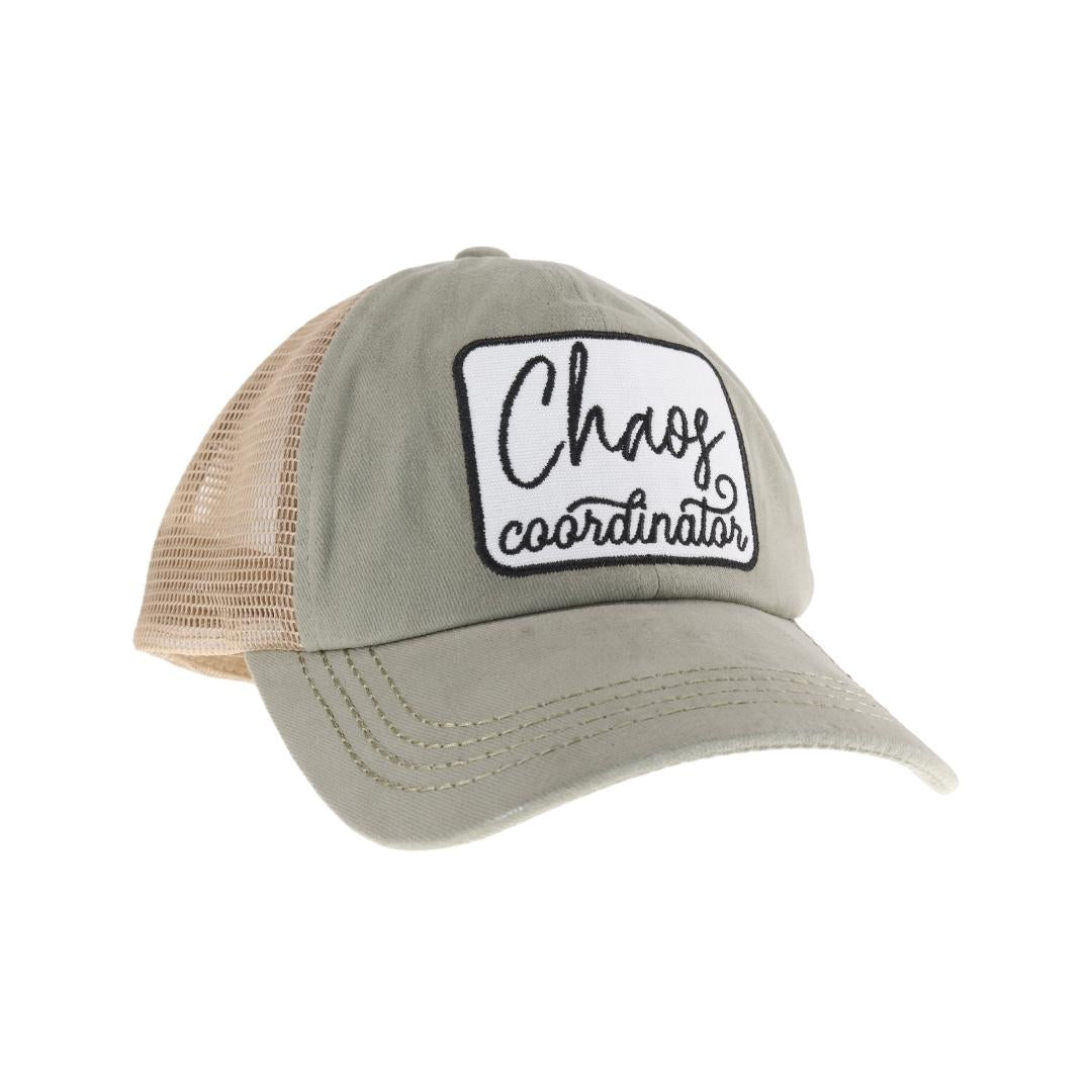 Embroidered Chaos Coordinator Patch C.C High Pony Criss Cross Ball Cap MBT7010