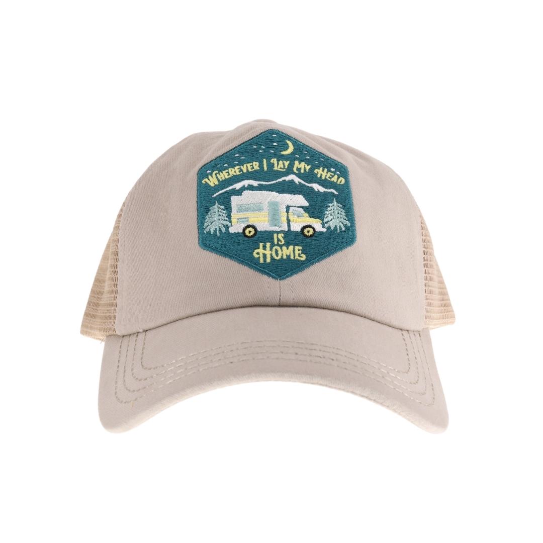 Embroidered Wherever I Lay My Head Patch C.C High Pony Criss Cross Ball Cap MBT7007