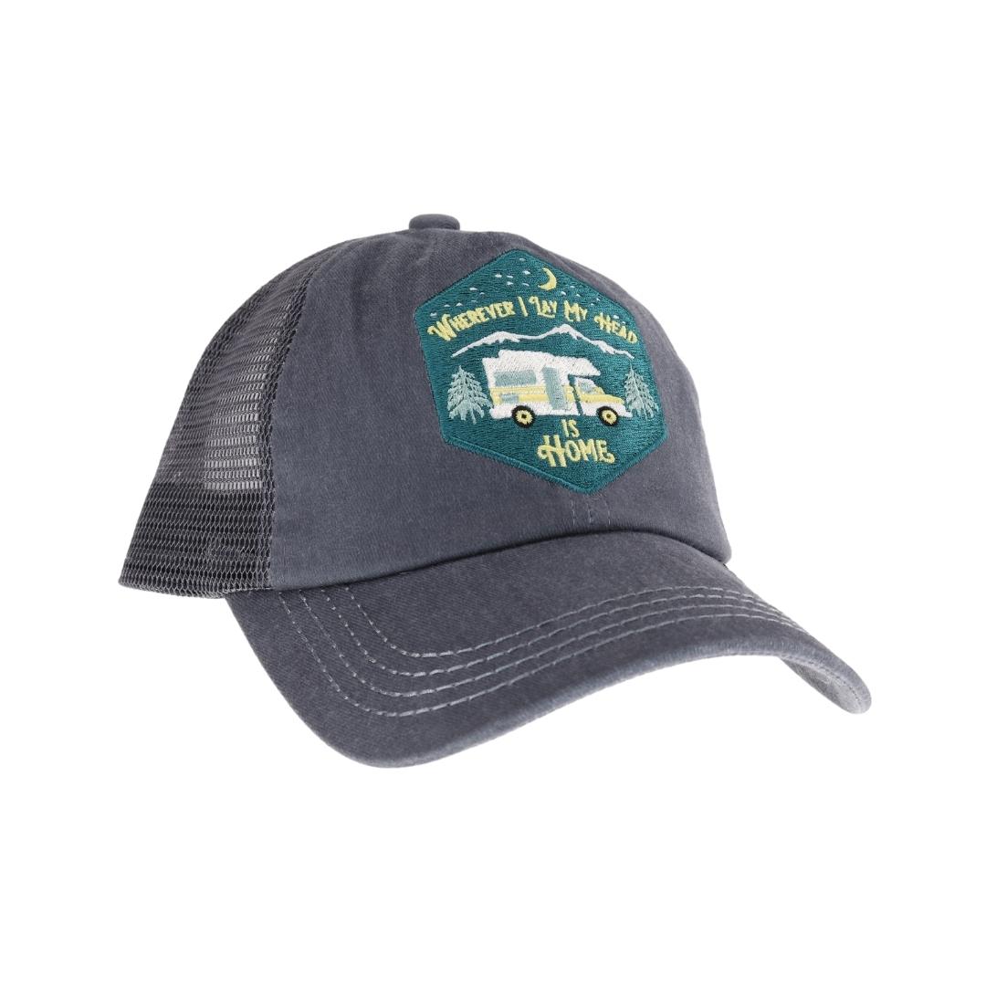 Embroidered Wherever I Lay My Head Patch C.C High Pony Criss Cross Ball Cap MBT7007