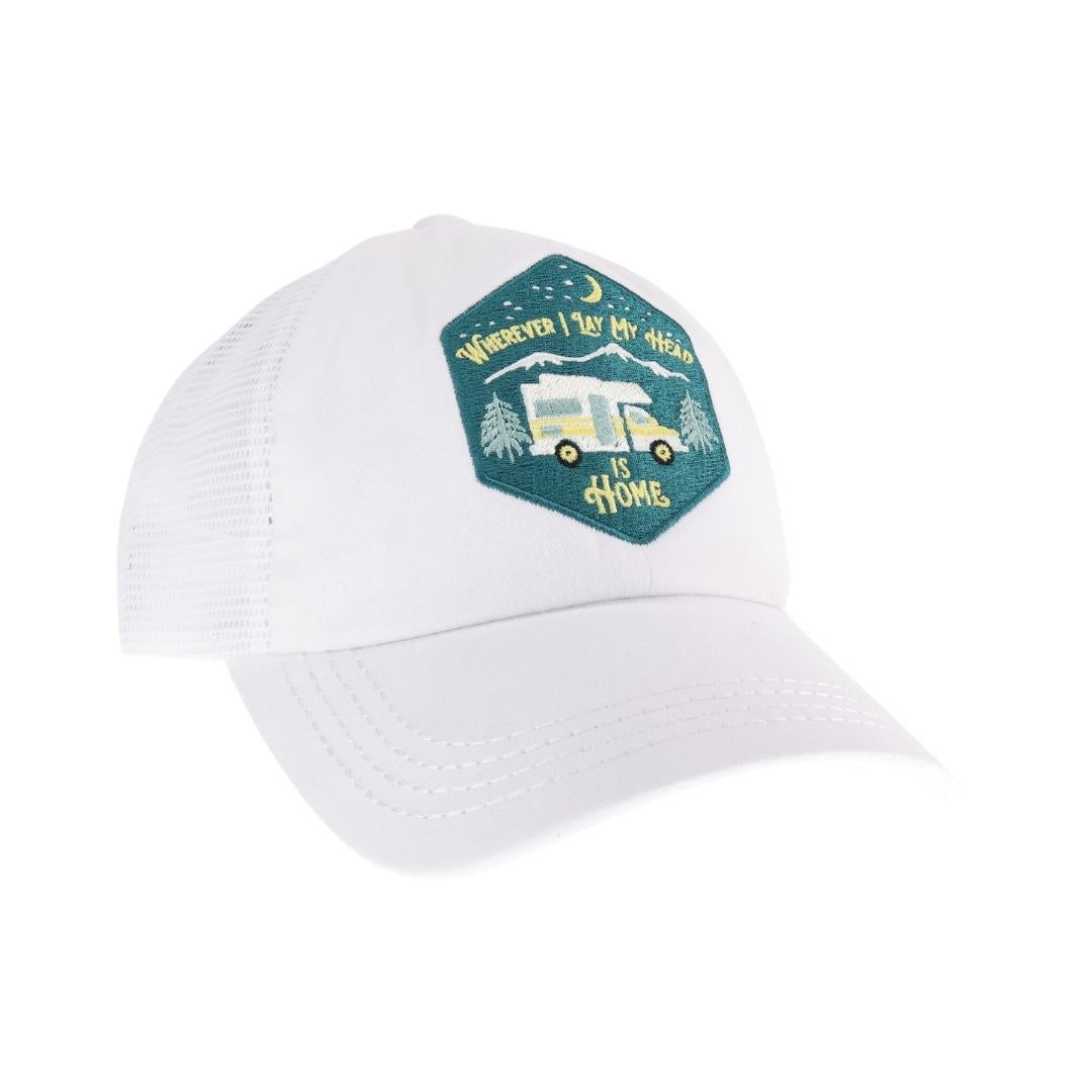 Embroidered Wherever I Lay My Head Patch C.C High Pony Criss Cross Ball Cap MBT7007