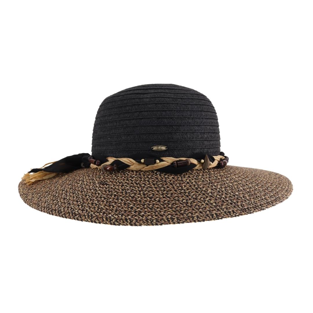 Two-Tone C.C Wide Brim Sun Hat ST1007