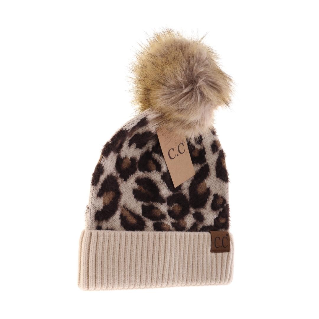 Leopard Pom Beanie HAT2061