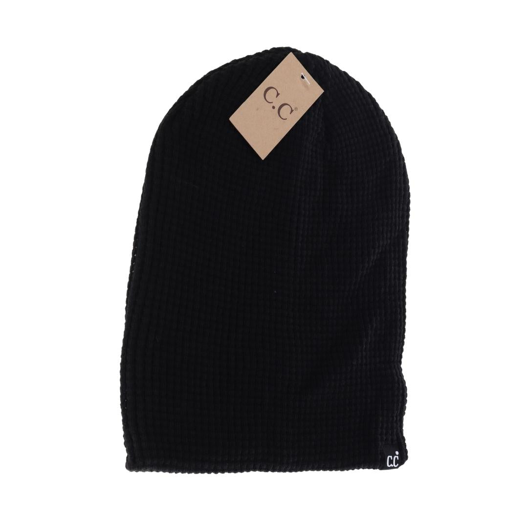 Unisex Waffle Knit Cuffed/Slouchy C.C. Beanie HTM4022