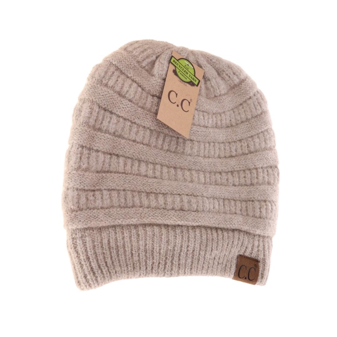 Fuzzy Lined Mixed Soft Yarn Beanie HAT4020