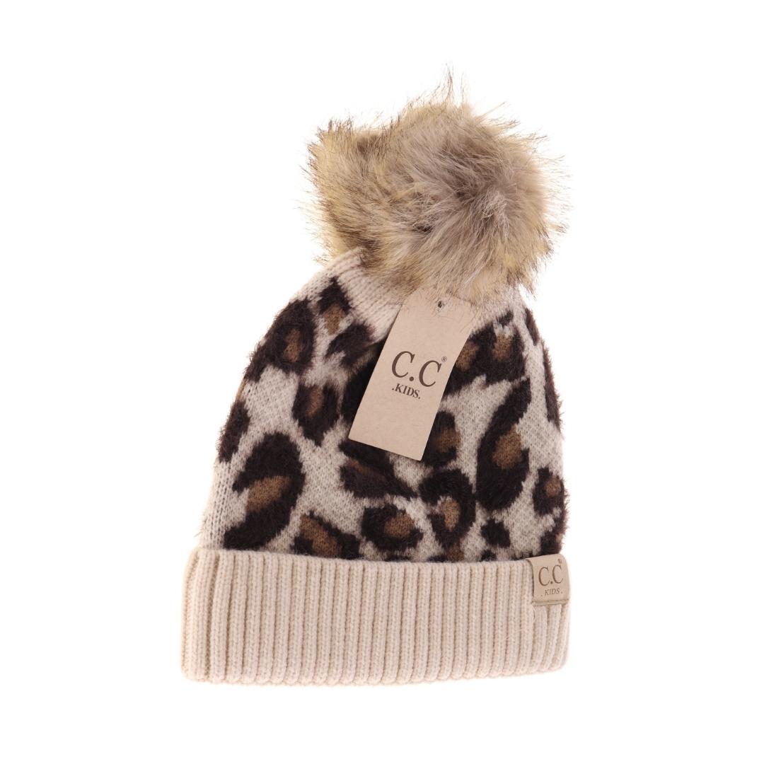 KIDS Leopard Pom C.C Beanie KIDS2061