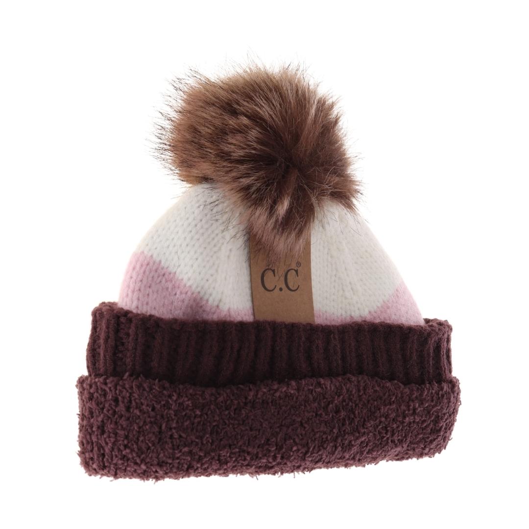 Multi Color Block Pom C.C Beanie HAT4001