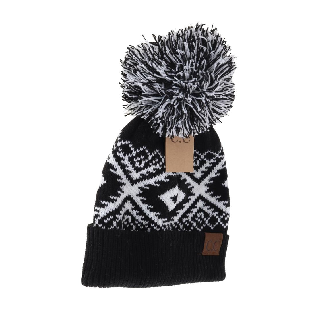Aztec Multi-Colored Pom C.C Beanie HAT4017