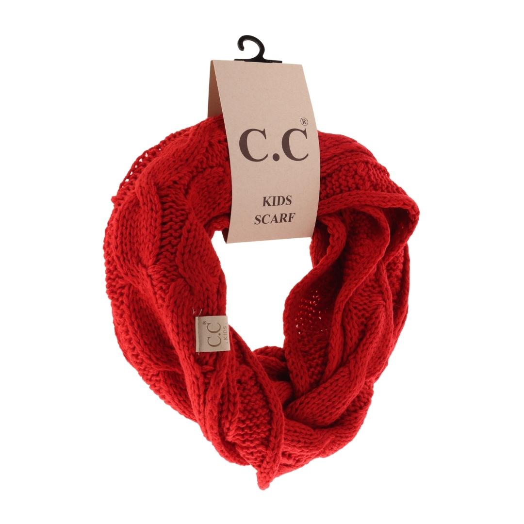 KIDS Solid Cable Knit CC Infinity Scarf SF800KIDS