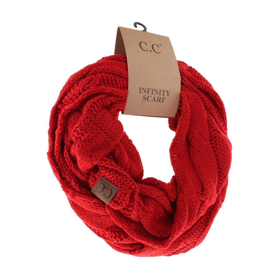 Solid Cable Knit CC Infinity Scarf SF800