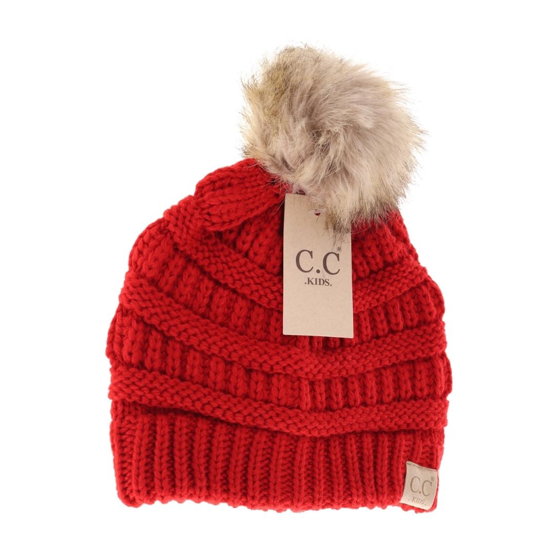 Kids Fur Pom CC Beanie KIDS43