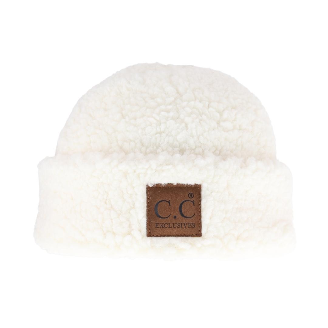 Fuzzy Lined Sherpa Cuffed C.C Beanie HAT008