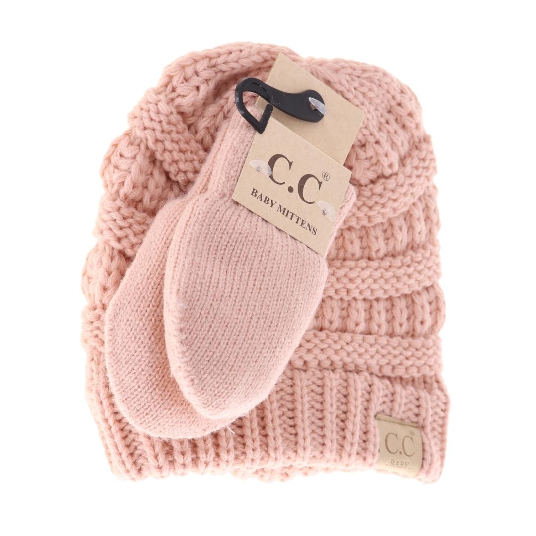 BABY Solid C.C Beanie with Mitten SET BABYSET1