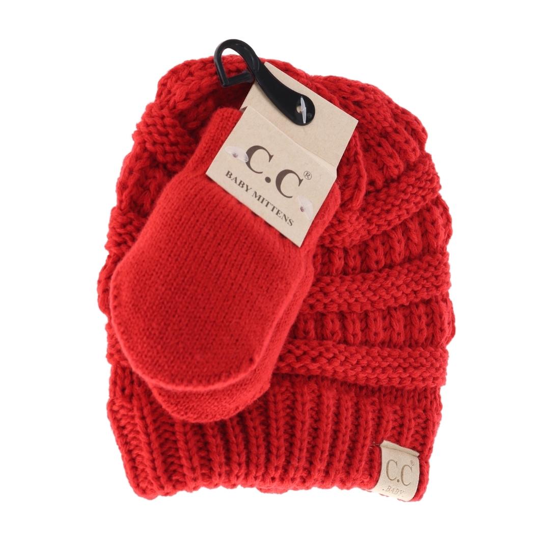 BABY Solid C.C Beanie with Mitten SET BABYSET1