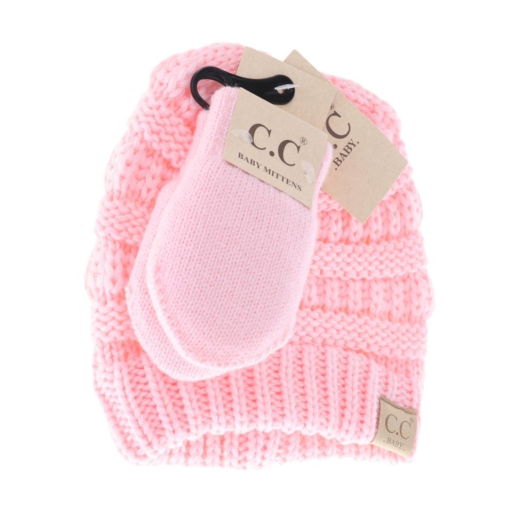 BABY Solid C.C Beanie with Mitten SET BABYSET1