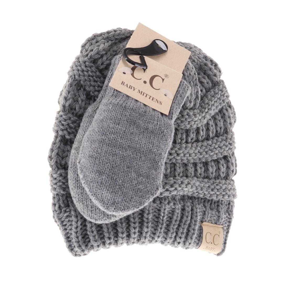 BABY Solid C.C Beanie with Mitten SET BABYSET1