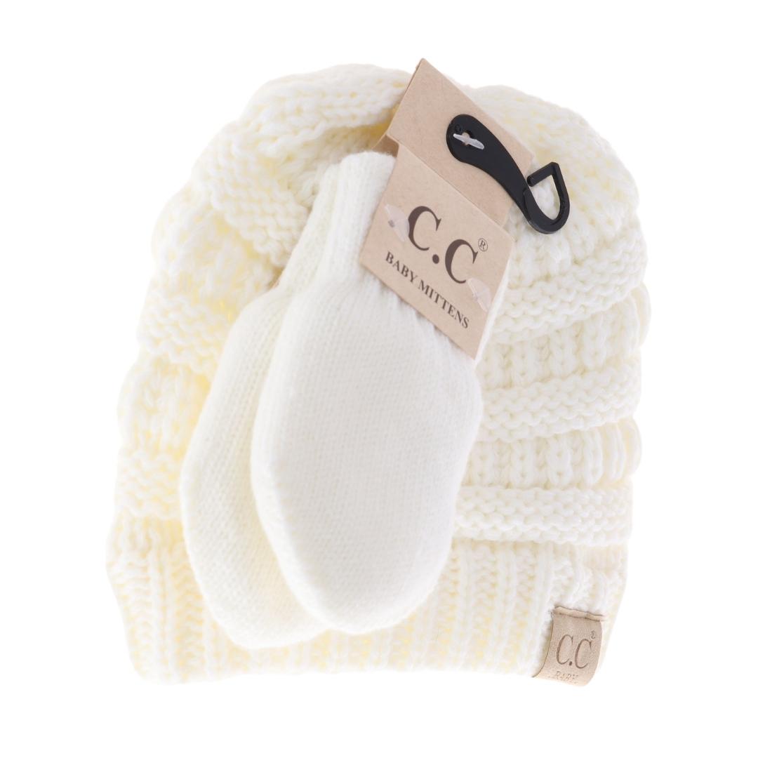 BABY Solid C.C Beanie with Mitten SET BABYSET1