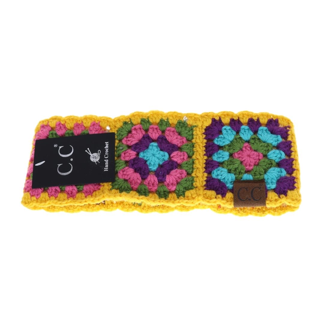 Fuzzy Lined Multi Color Crochet Head Wrap HW7393