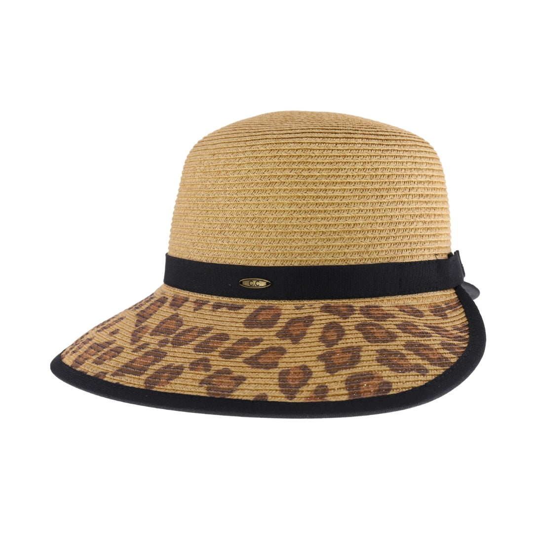 Leopard Print Wide Brim C.C Sun Hat STH19