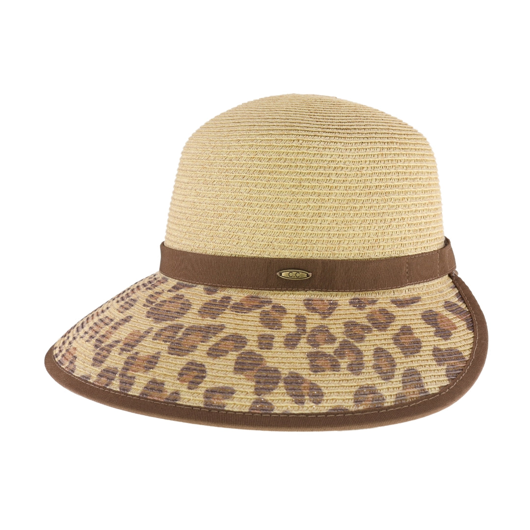 Leopard Print Wide Brim C.C Sun Hat STH19